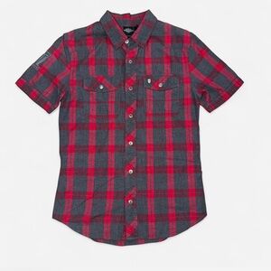 Harley-Davidson Red and Gray Checkered Shirt